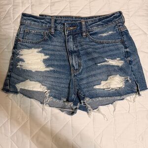 American Eagle Outfitters Distressed Blue Denim Shorts